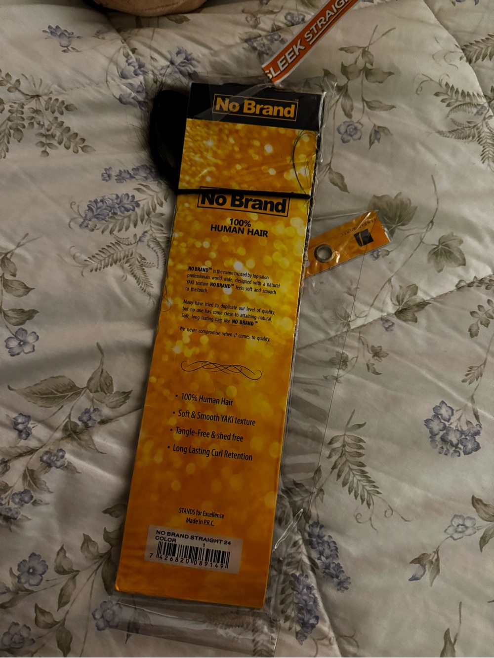 No Brand 100% Human Hair Straightening Wrap - Yellow/Gold Packaging